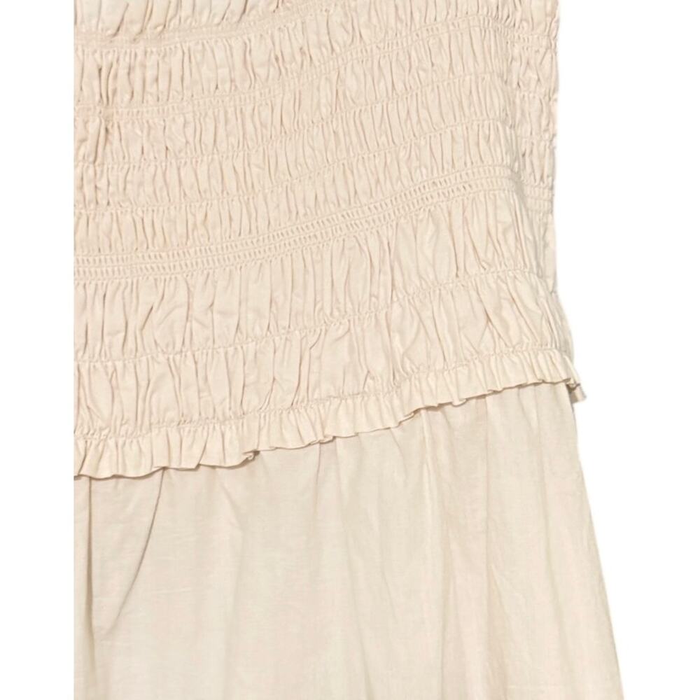 APiece Apart Angeli Maxi Skirt XL Organic Cotton Smocked Waist Cream - Picture 4 of 7
